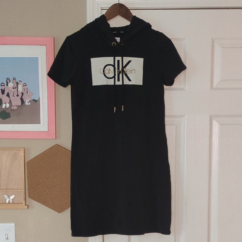 Calvin Klein Black Hoodie Dress